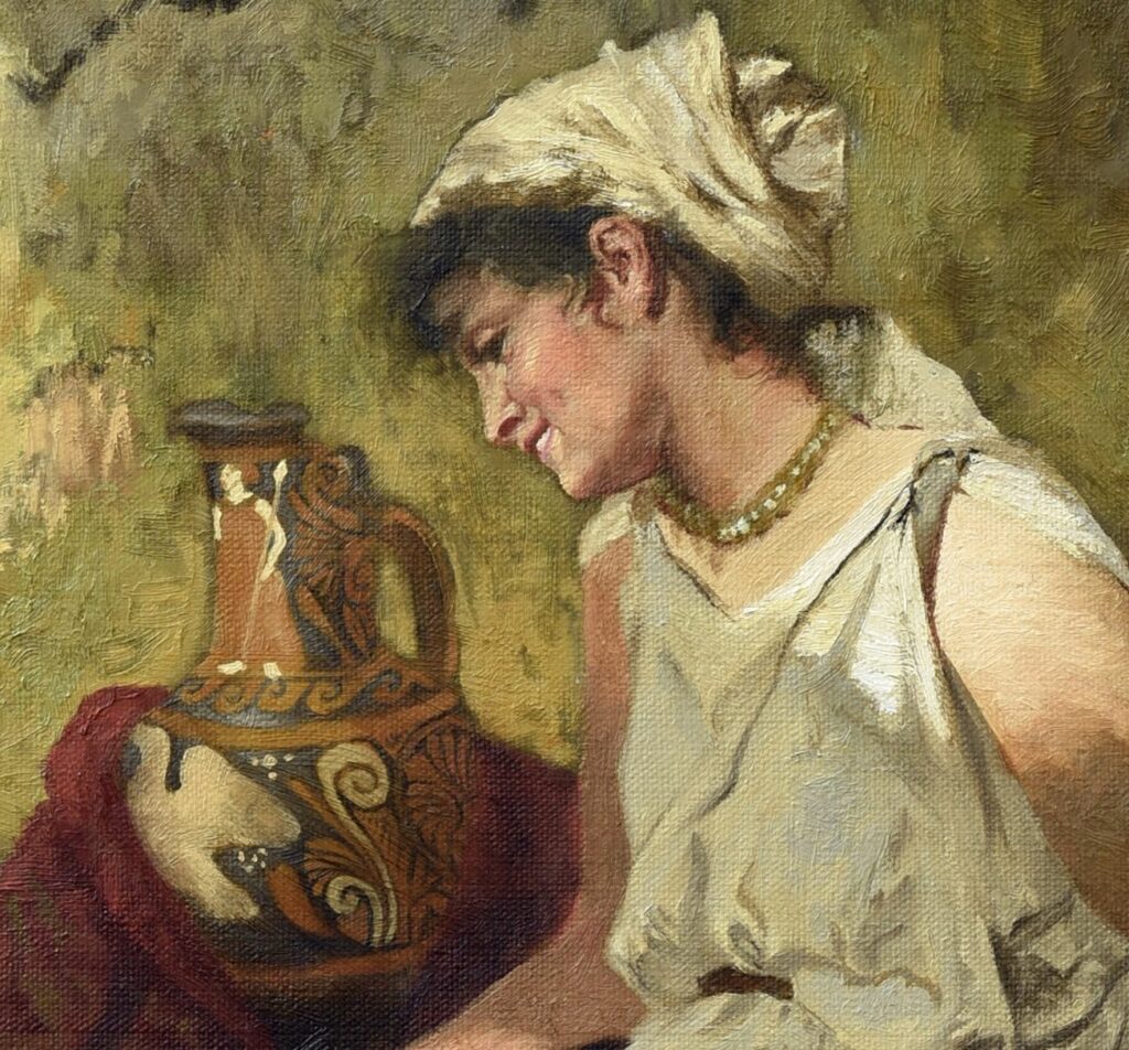 Kopia obrazu "Sielanka Rzymska - Przed kąpielą" H. Siemiradzkiego Detail1 1024x952